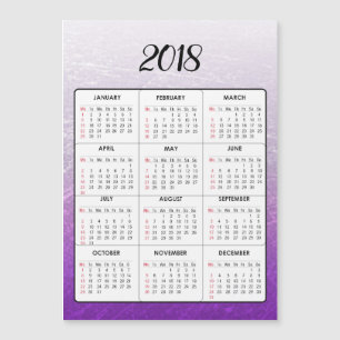 Carte Magnétique Bonne année 2018 Calendrier magnétique violet