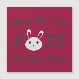 Carte Magnétique Bonne année 2023 Année du lapin