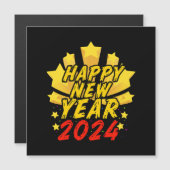 Carte Magnétique Bonne année 2024 (Devant / Derrière)