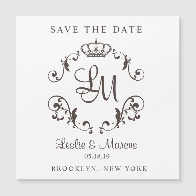 Carte Magnétique Border with d'ornement à Traditional Crown (Devant)