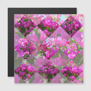 Carte Magnétique Bougainvilliers roses Fleurs Diamant Design,