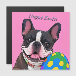 Carte Magnétique Bouledogue français œuf de Pâques French Bulldog