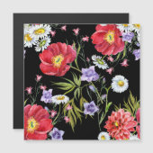 Carte Magnétique Bouquet de fleurs d'aquarelle : Motif sans couture (Devant / Derrière)