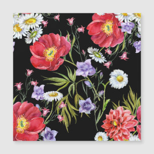 Carte Magnétique Bouquet de fleurs d'aquarelle : Motif sans couture