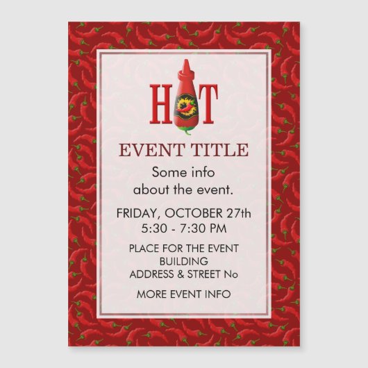 Carte Magnétique Bouteille de sauce chaude (Devant)