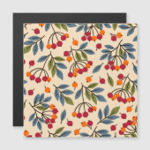 Carte Magnétique Branches de Rowan : Charme Textile Vintage (Devant / Derrière)