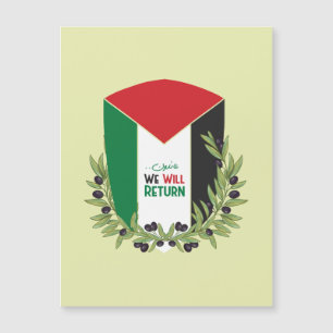 Carte Magnétique Branches du drapeau et de l'olivier palestiniens
