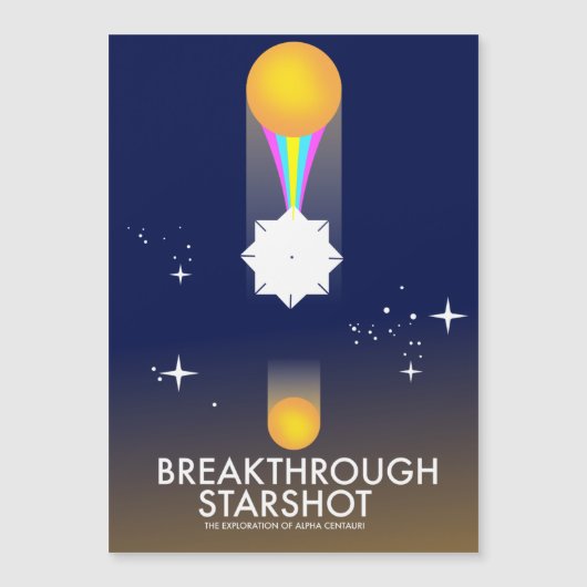 Carte Magnétique Breakthrough Starshot Rétro Art Spatial (Devant)