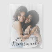 Carte Magnétique bridesmaid proposition foulée photo stylé aimant (Devant)