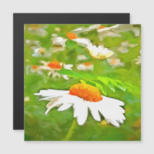 Carte Magnétique Bright Colorful Jardin blanc pâle marguerites v5