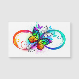 Carte Magnétique Bright infinity with rainbow butterfly