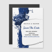 Carte Magnétique Brochure de peinture bleue royale Enregistrer la d (Devant / Derrière)