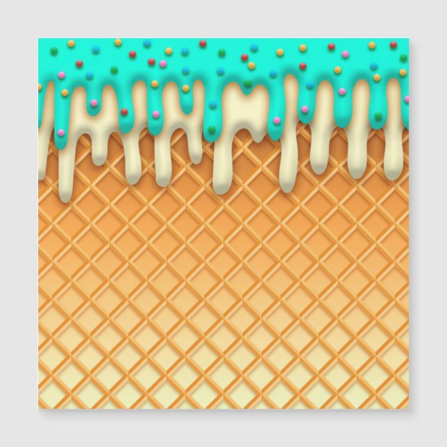 Carte Magnétique Brosse à cône de crème glacée avec arrosage (Devant)