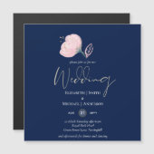 Carte Magnétique Budget Mariage or bleu rose rose de la marine mode (Devant / Derrière)