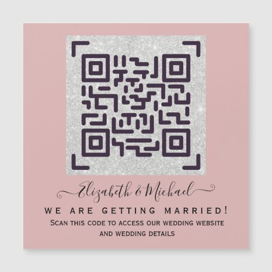 Carte Magnétique Budget QR Code Website RSVP Mariage de l'hôtel Dét (Devant)