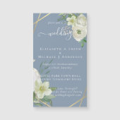 Carte Magnétique BUDGET Rose blanche verte Mariage or (Devant)