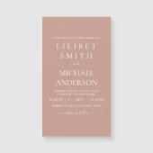 Carte Magnétique BUDGET Terracotta Monochrome Mariage (Devant)