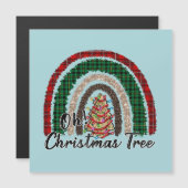 Carte Magnétique Buffalo Plaid & Empreinte de léopard Rainbow (2) (Devant / Derrière)