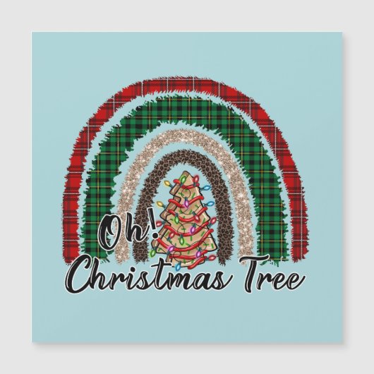 Carte Magnétique Buffalo Plaid & Empreinte de léopard Rainbow (2) (Devant)