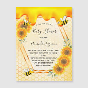 Carte Magnétique Bumble abeilles tournesol maman à être baby shower