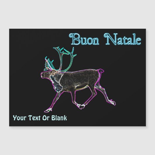 Carte Magnétique Buon Natale - Caribou électrique (Devant)