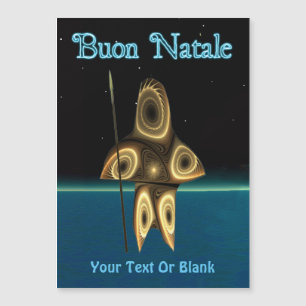 Carte Magnétique Buon Natale - Fractal Inuit Hunter