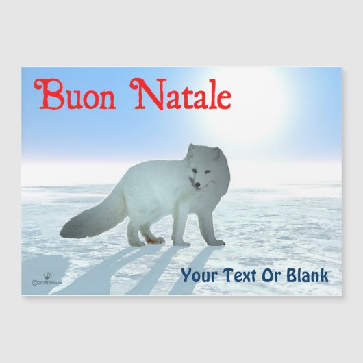 Carte Magnétique Buon Natale - Renard arctique (Devant)