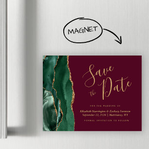 Carte Magnétique Burgundy Agate Verte Magnétique Enregistrez la Dat