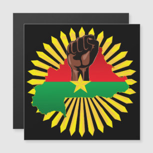 Carte Magnétique Burkina Faso Carte, drapeau et première révolution