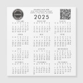 Carte Magnétique Business Logo Entreprise Code QR 2025 Calendrier (Devant)