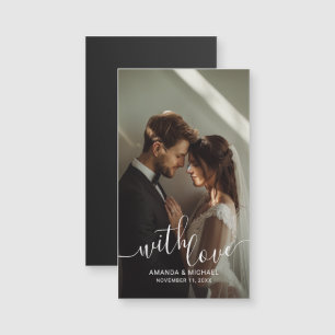 Carte Magnétique Cadeau de mariage personnalisé avec photo "Avec am
