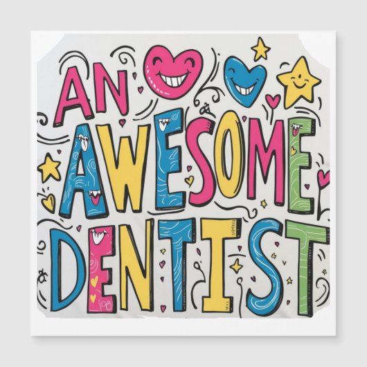 Carte Magnétique Cadeau de remerciement pour dentiste  (Devant)