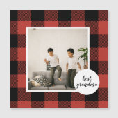 Carte Magnétique Cadeau Meilleure Grand-Mère à Plaid Rouge Buffalo  (Devant)