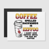 Carte Magnétique Café épelé à l'envers (Devant / Derrière)