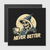 Carte Magnétique Café Halloween squelette (Devant / Derrière)
