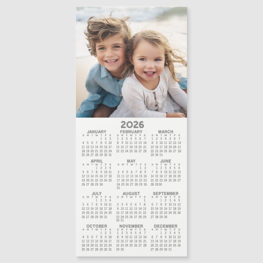 Carte Magnétique Calendrier 1 Collage de photos - Peut modifier les (Devant)