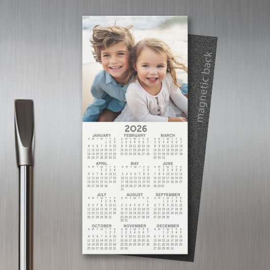 Carte Magnétique Calendrier 1 Collage de photos - Peut modifier les