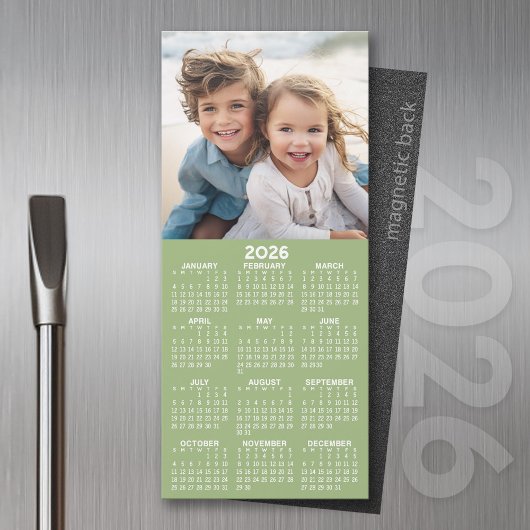 Carte Magnétique Calendrier 1 Collage de photos - Peut modifier Sag