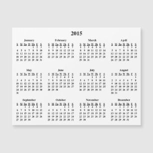 Carte Magnétique Calendrier 2015