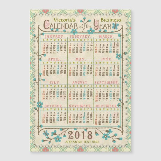 Carte Magnétique Calendrier 2018 (Voir la description pour la nouve (Devant)