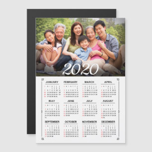 Carte Magnétique Calendrier 2020 Année Photo Personnaliser l'aimant