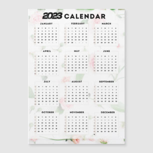 Carte Magnétique calendrier 2023 floral