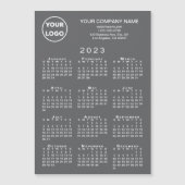 Carte Magnétique Calendrier 2023 - Logo d'entreprise - Gris de text (Devant)