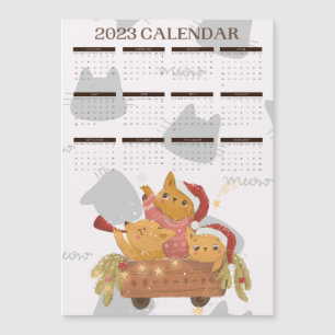 CARTE MAGNÉTIQUE CALENDRIER 2023 MIGNON CHAT