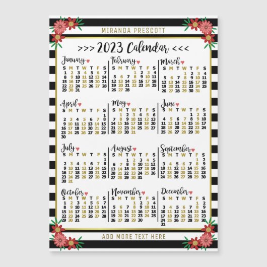 Carte Magnétique Calendrier 2023 (Voir la description pour la versi (Devant)