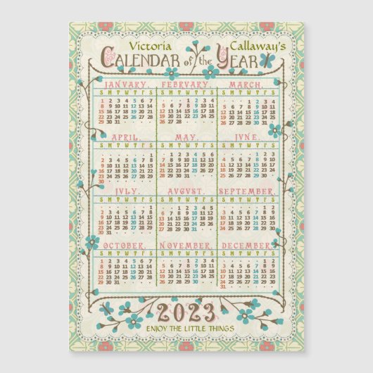 Carte Magnétique Calendrier 2023 (Voir la description pour la versi (Devant)