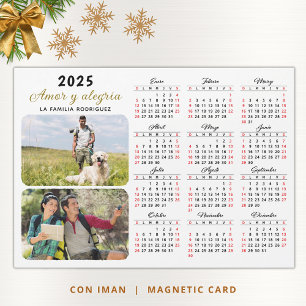 Carte Magnétique Calendrier 2025 en espagnol avec photo Fridge Magn
