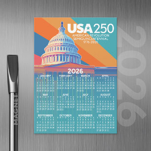 Carte Magnétique Calendrier 2026 avec le dôme du Capitole des États