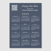 Carte Magnétique Calendrier 2026 Business QR Code Marine Holiday Ma (Devant)