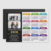 Carte Magnétique Calendrier 2026 Entreprise 2 Photo US Holiday Magn (Devant / Derrière)